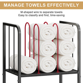 Jautokerdar durable iron and wood towel rack supports up to 50 lbs
