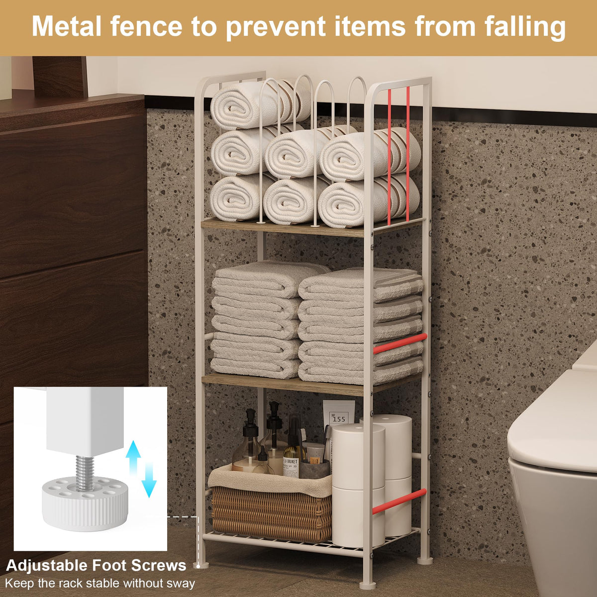 Jautokerdar free-standing towel rack for versatile placement