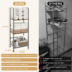 Jautokerdar free-standing towel rack fits any room layout.