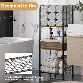 Jautokerdar iron frame provides sturdy, durable towel storage.