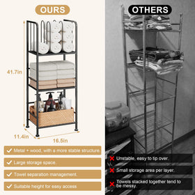 Jautokerdar towel shelf organizes bath linens and accessories