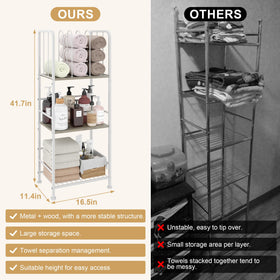 Jautokerdar white finish towel rack with rustic charm