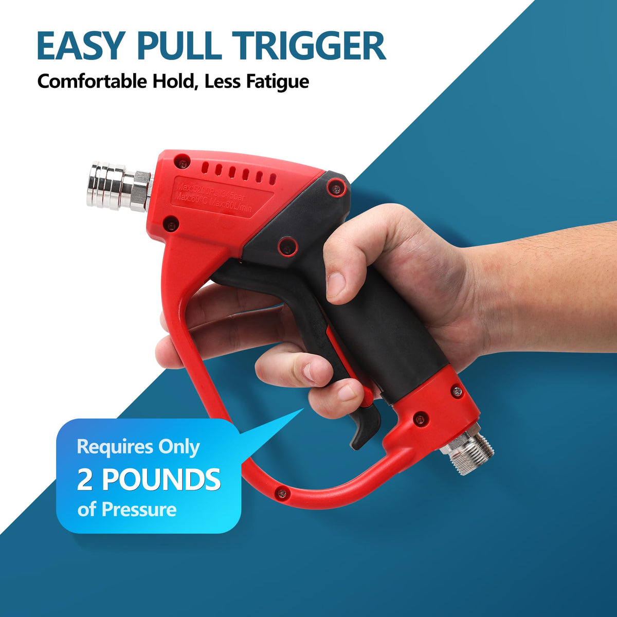 Javneo spray gun with ergonomic handle highlighted for precise detailing.