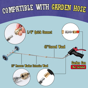 Javneo underbody washer attachment with quick-connect fittings for fast setup