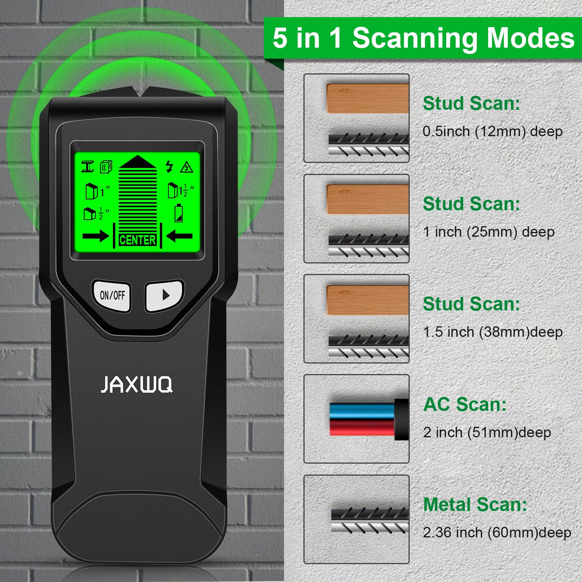 JAXWQ stud finder detects live wires behind walls to improve safety