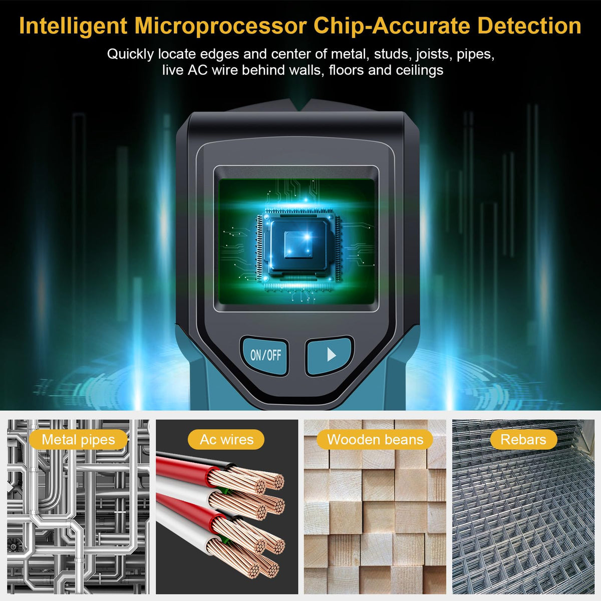JAXWQ Stud Finder edge detection helps locate stud boundaries precisely.