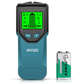 JAXWQ Stud Finder front view with backlit display for quick wall scanning.
