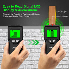JAXWQ multi-scan modes locate pipes, metal studs, and wood