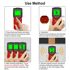 JAXWQ Stud Finder wall scanner with backlit LCD works in low light.