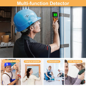 JAXWQ wall scanner detects edges and centers of wood, metal, and pipes for safer installations.