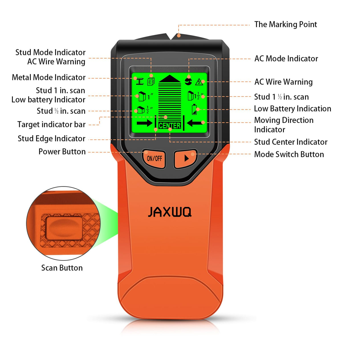 JAXWQ blood orange model improves visibility during mounting tasks.
