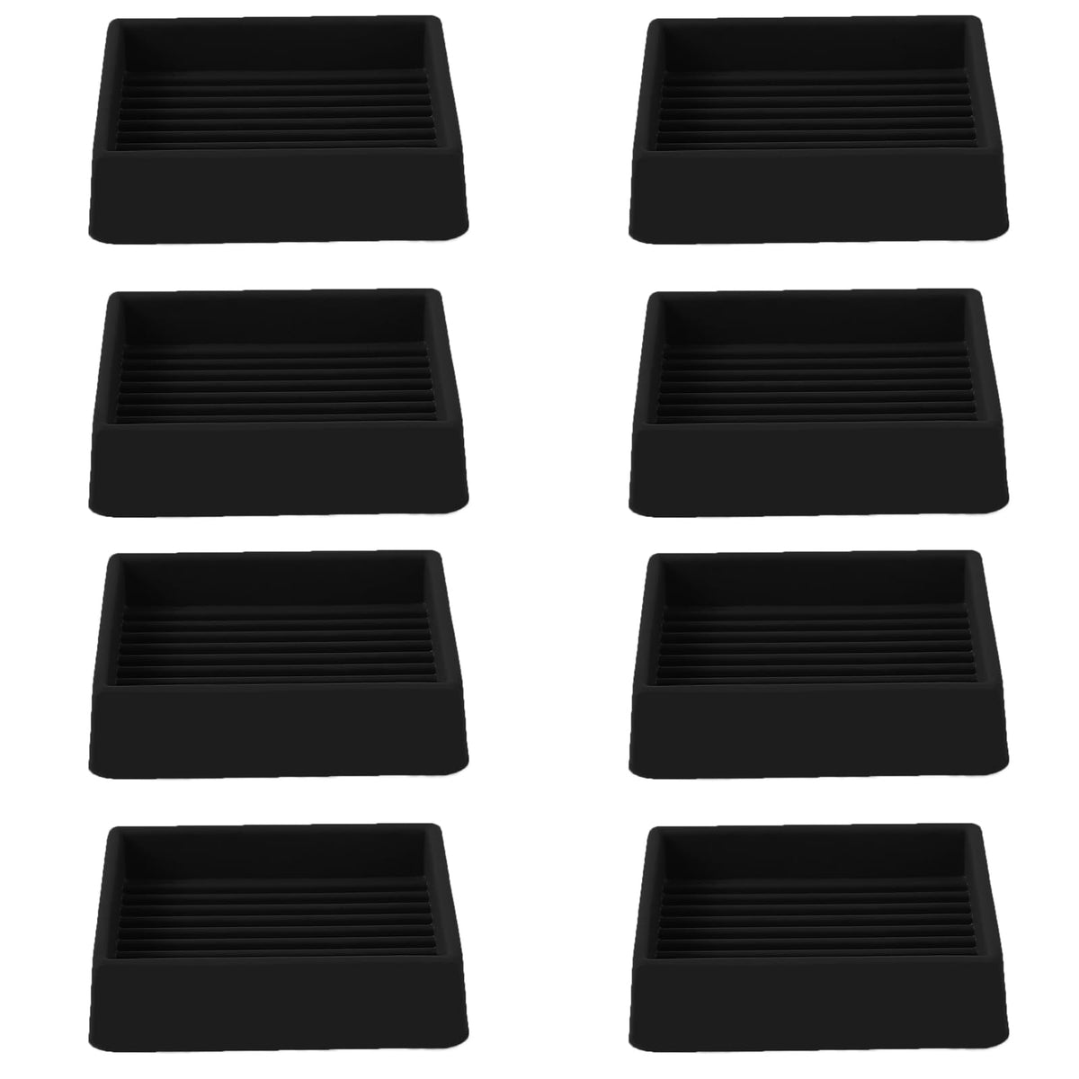 Jayen 2x2 square rubber caster cups provide anti-slip floor protection for furniture.