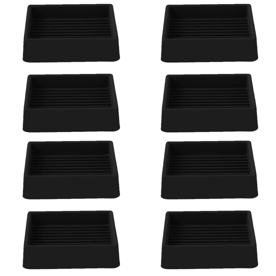 Jayen 2x2 square rubber caster cups provide anti-slip floor protection for furniture.