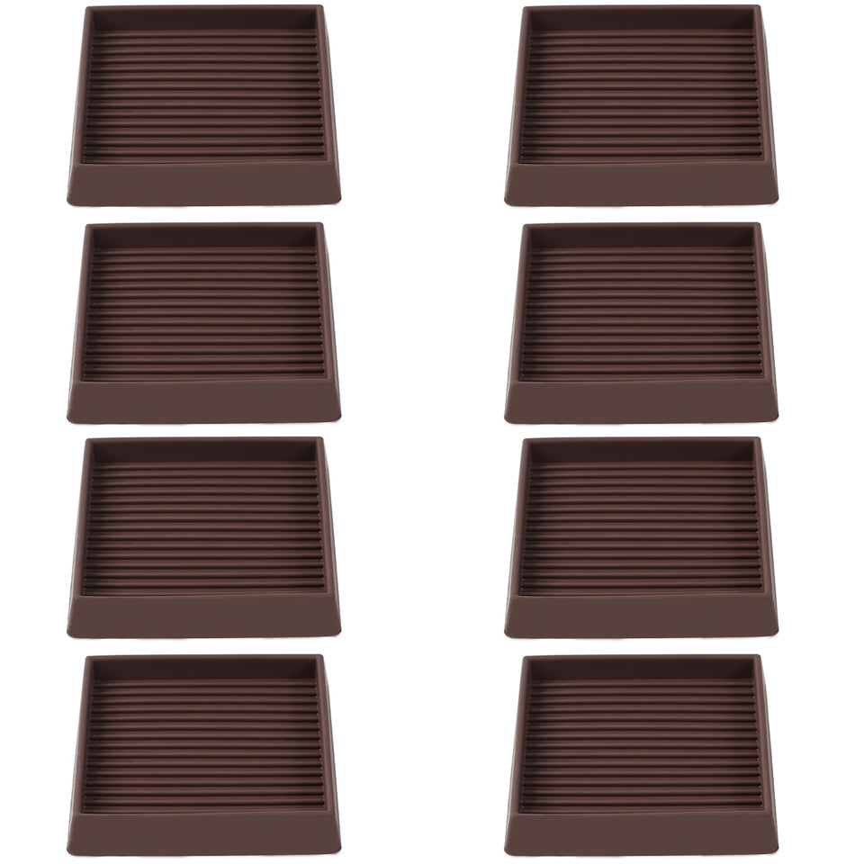 Jayen 3x3 square rubber caster cups floor protector reduces scratches and movement