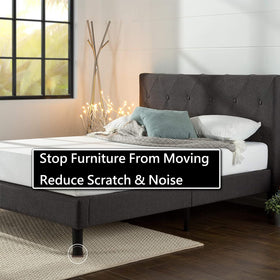 Jayen bed stopper protects the floor while stabilizing the bed frame.