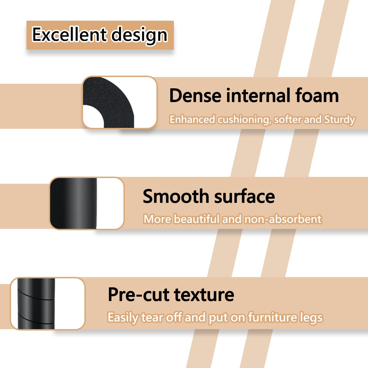Jayen NBR rubber material provides soft durable protection for furniture legs