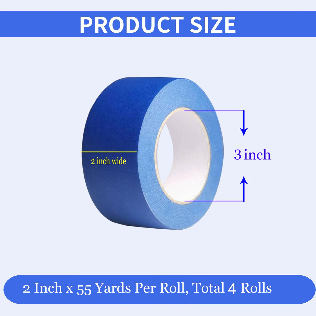 JayJayup blue masking tape 2in rolls protects trim and edges during painting.