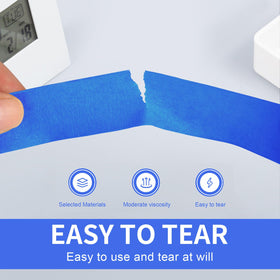 JayJayup blue painter's tape provides residue-free removal after color dries.