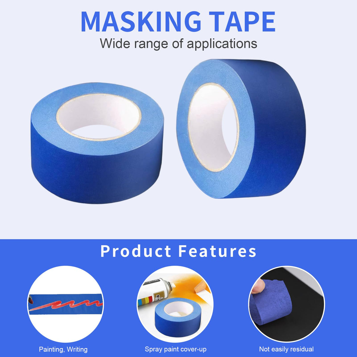 JayJayup blue tape grips smooth surfaces firmly for clean masking.