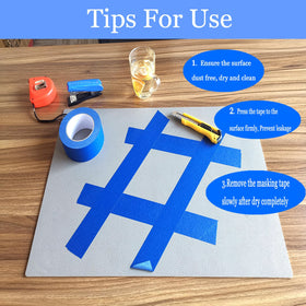 JayJayup 2-inch blue tape supports quick tearing for fast projects.