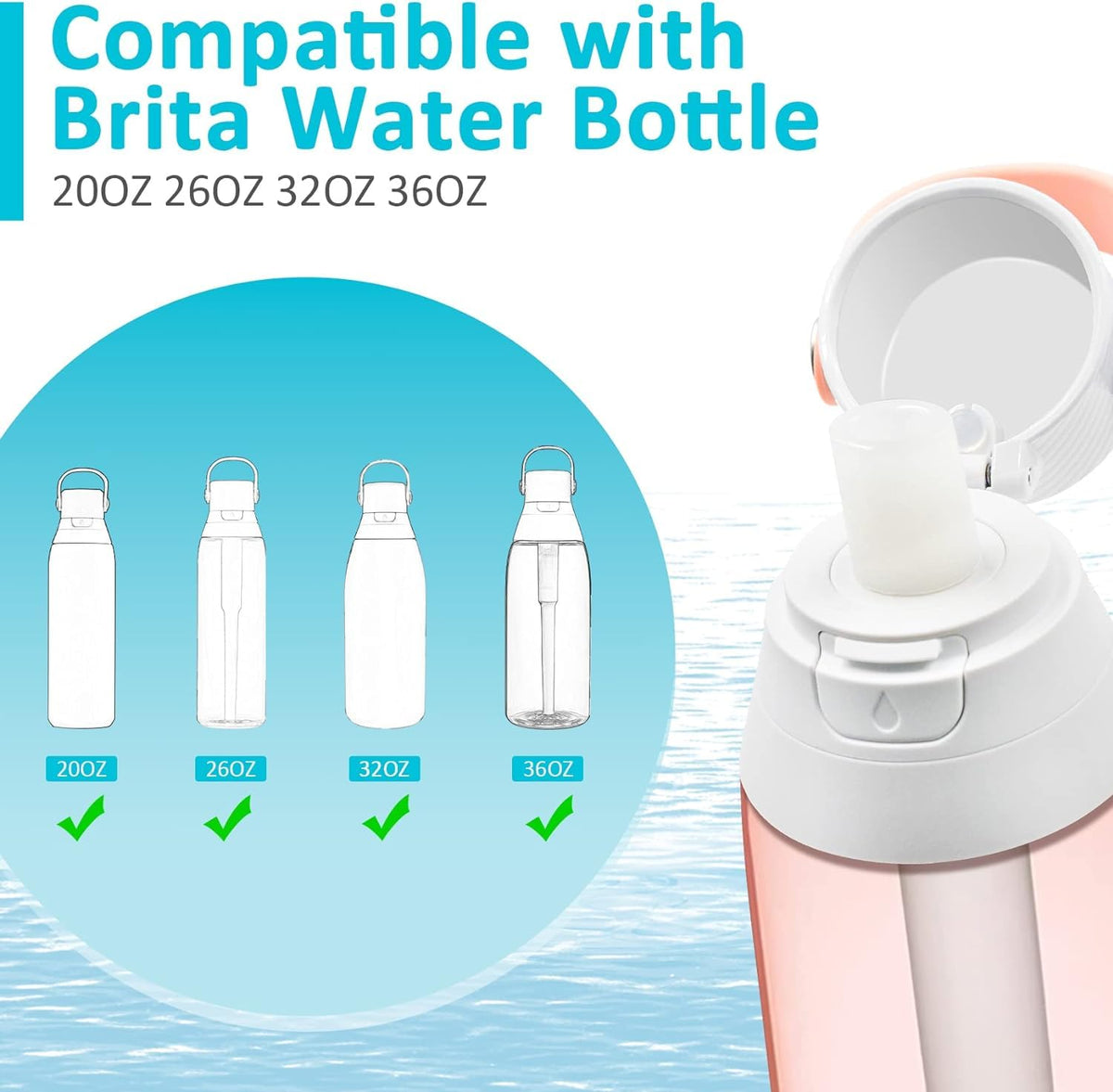 JAYOBGO Brita filter cartridge 4pc improves filtration and taste