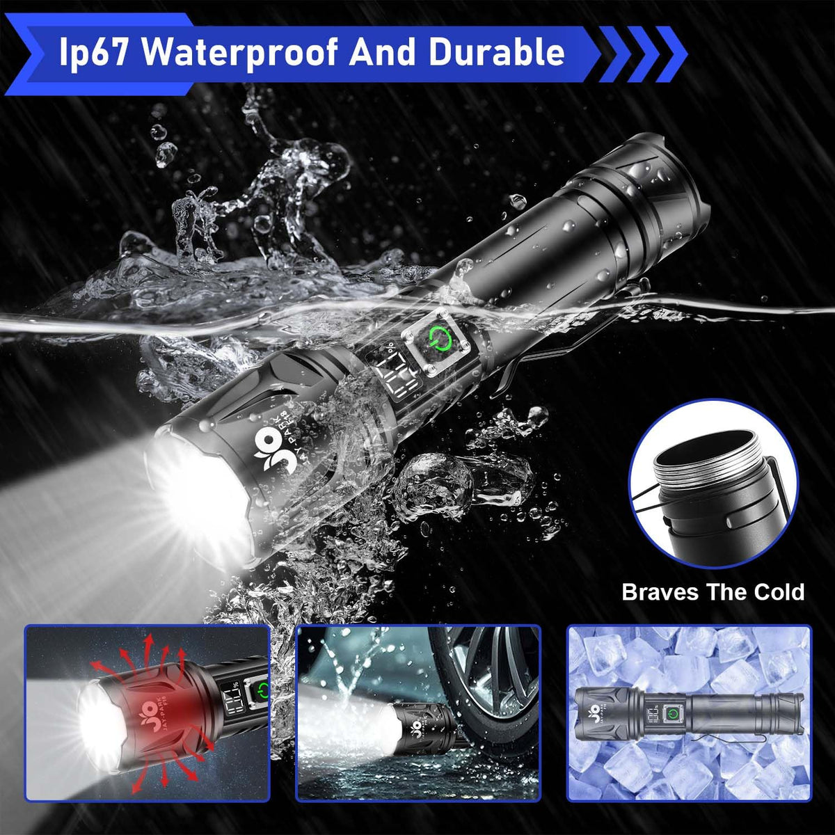 JAY-PARK camping and emergency beam helps illuminate trails safely