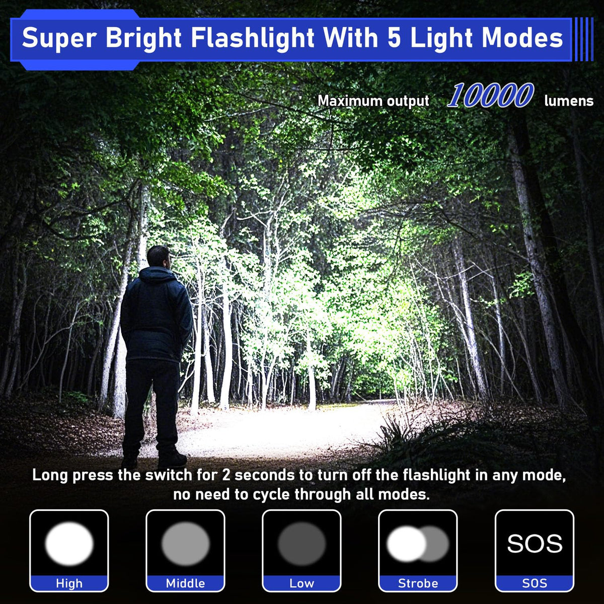 JAY-PARK flashlight ideal for dog walking at night with reliable brightness