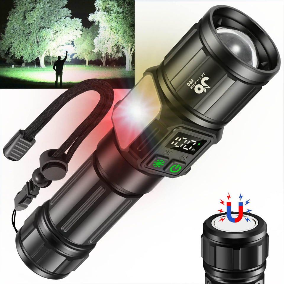 JAY-PARK Flashlight high-lumen front beam for broad, clear outdoor illumination