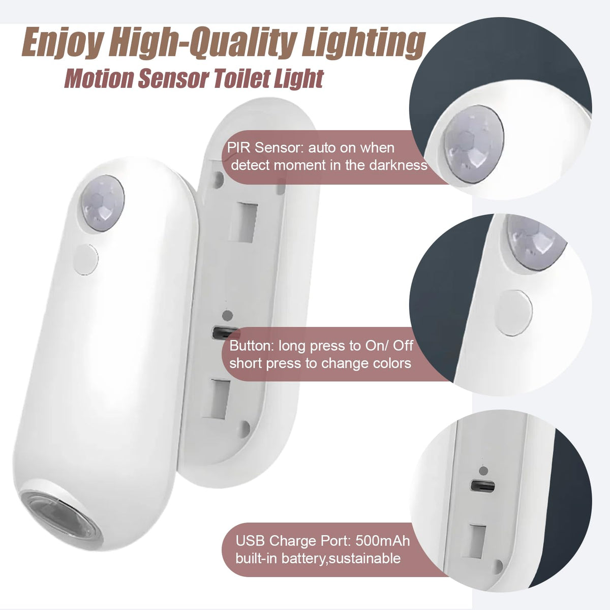 Jaypurling toilet night light backboard installation demonstrates easy setup