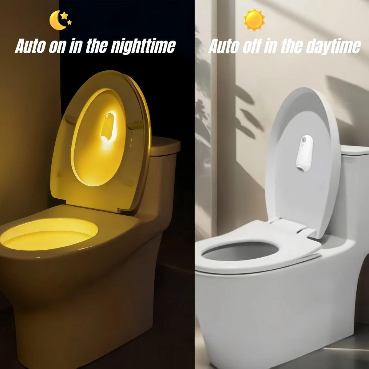 Jaypurling toilet night light easy-clean design prevents stains near the rim