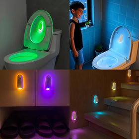 Jaypurling toilet night light soft illumination guides late-night steps