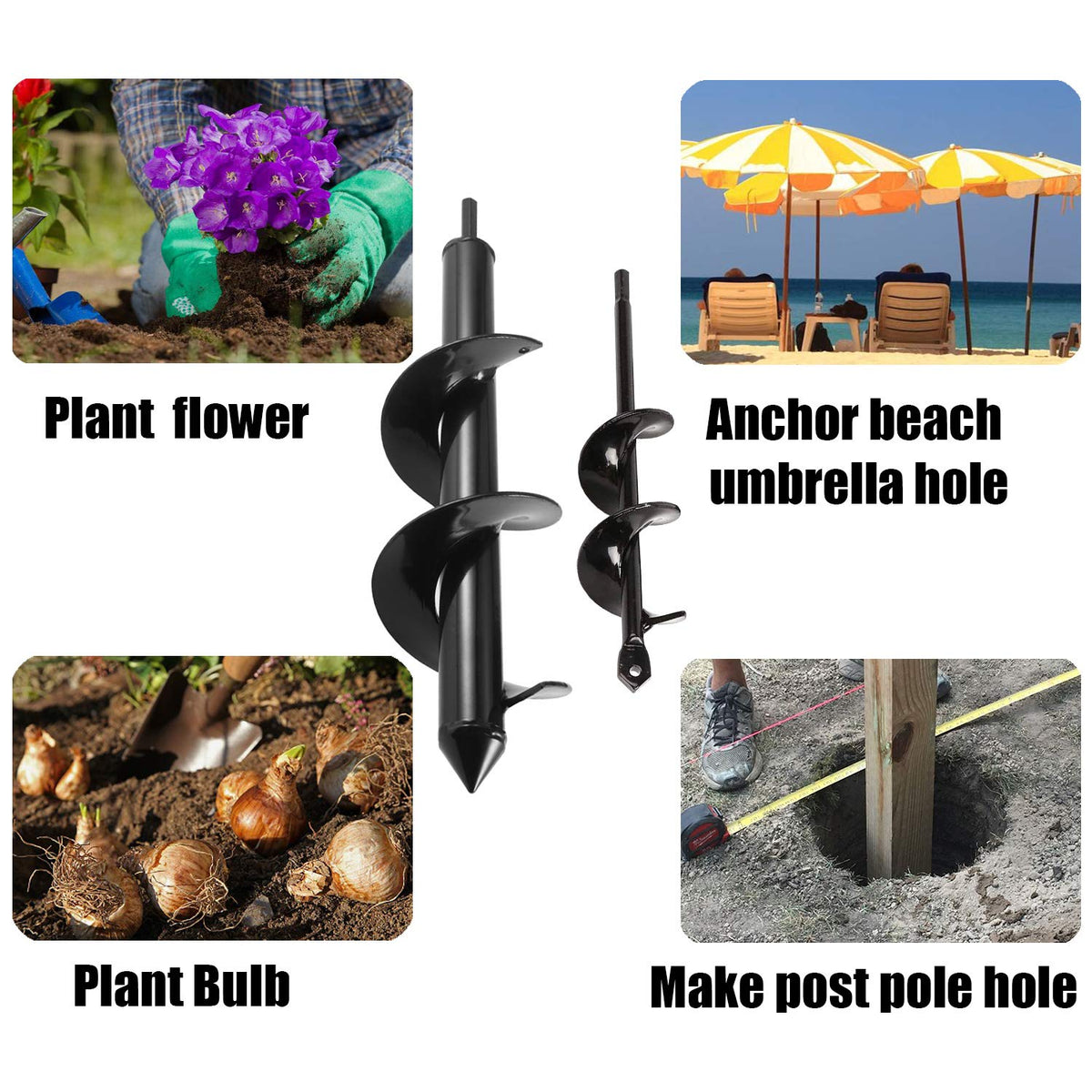 Jayzod auger bit drills holes for tents or beach umbrellas efficiently