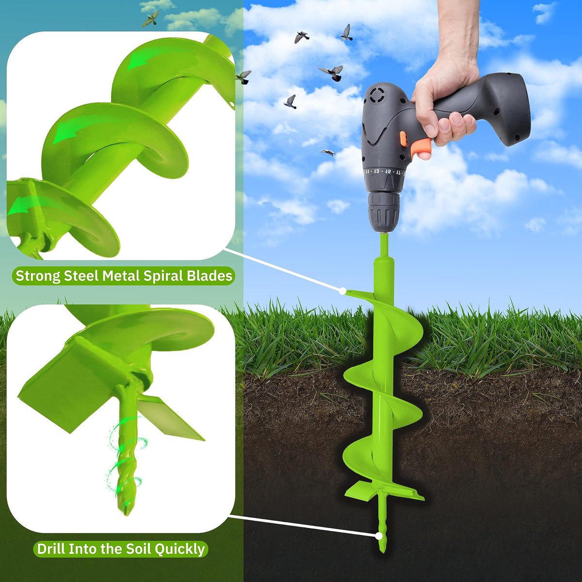 Jayzod ice drill auger for fast hole drilling on ice surfaces.