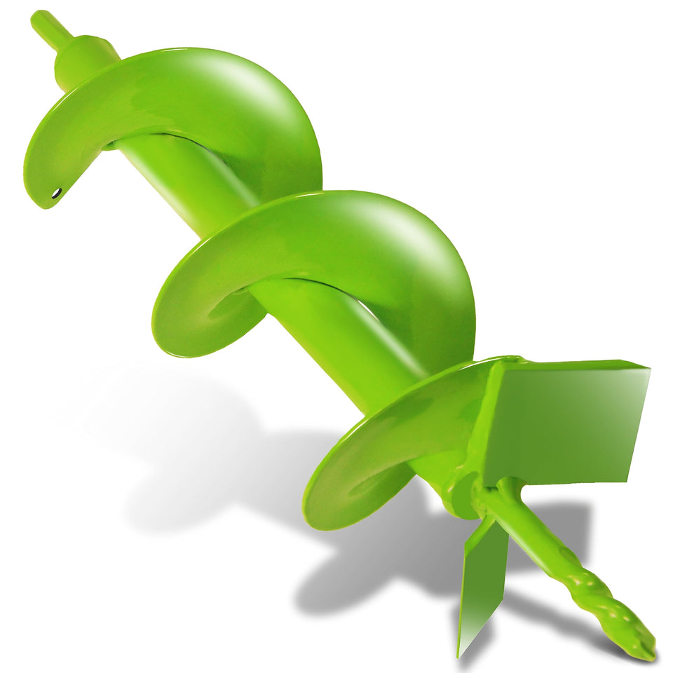 Jayzod upgraded garden auger 4x16 double-blade for quick soil removal in holes.