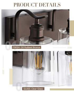 Solid metal body and secure rings of JAZAVA vanity light for safety