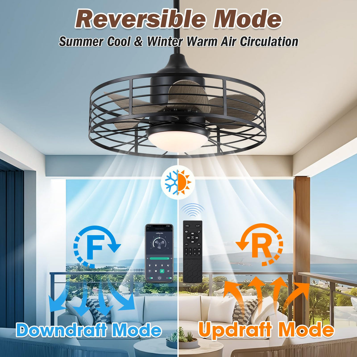 Jazimar app and remote control for easy dimming and speed changes