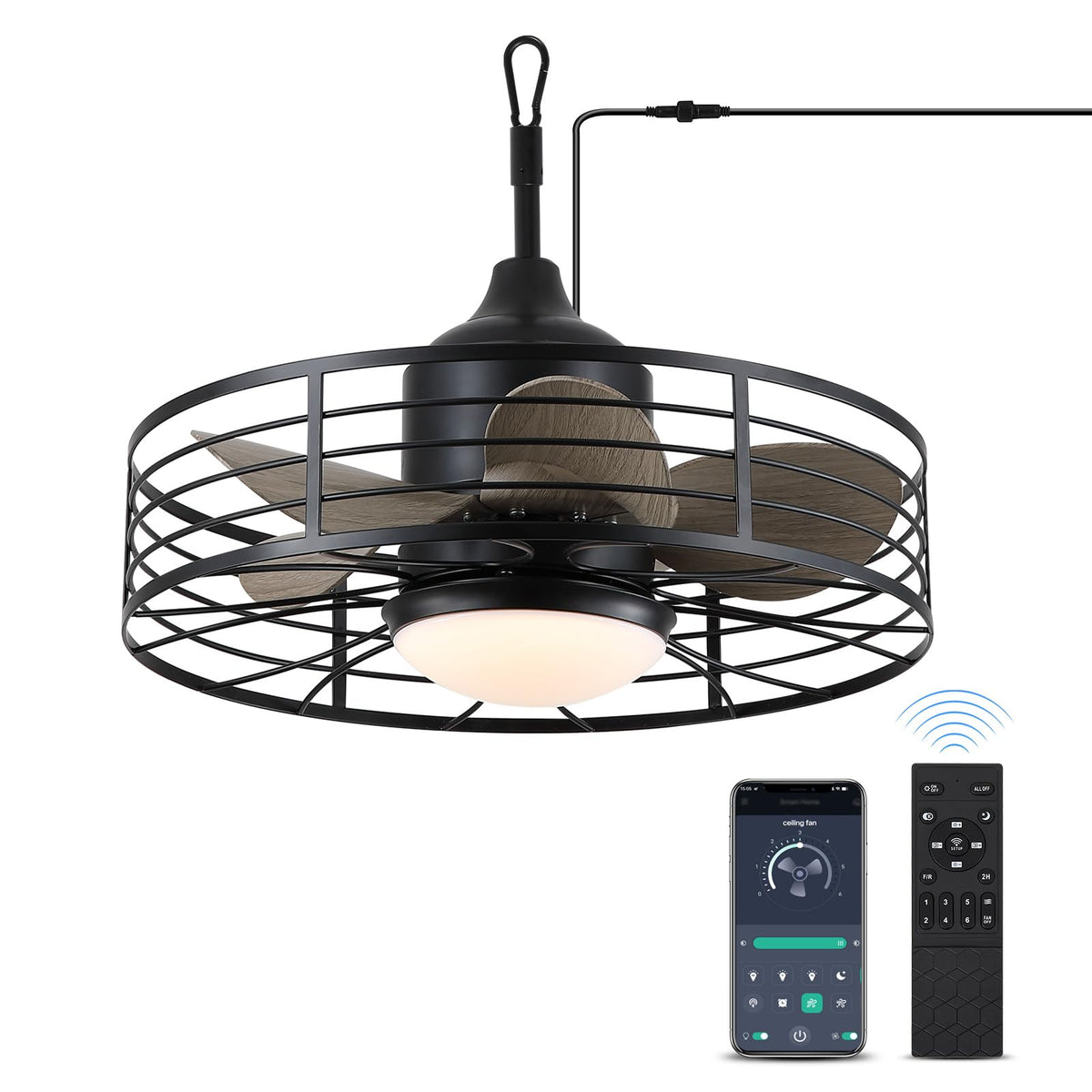 Jazimar easy-install with clip or hook mount for flat or sloped ceilings