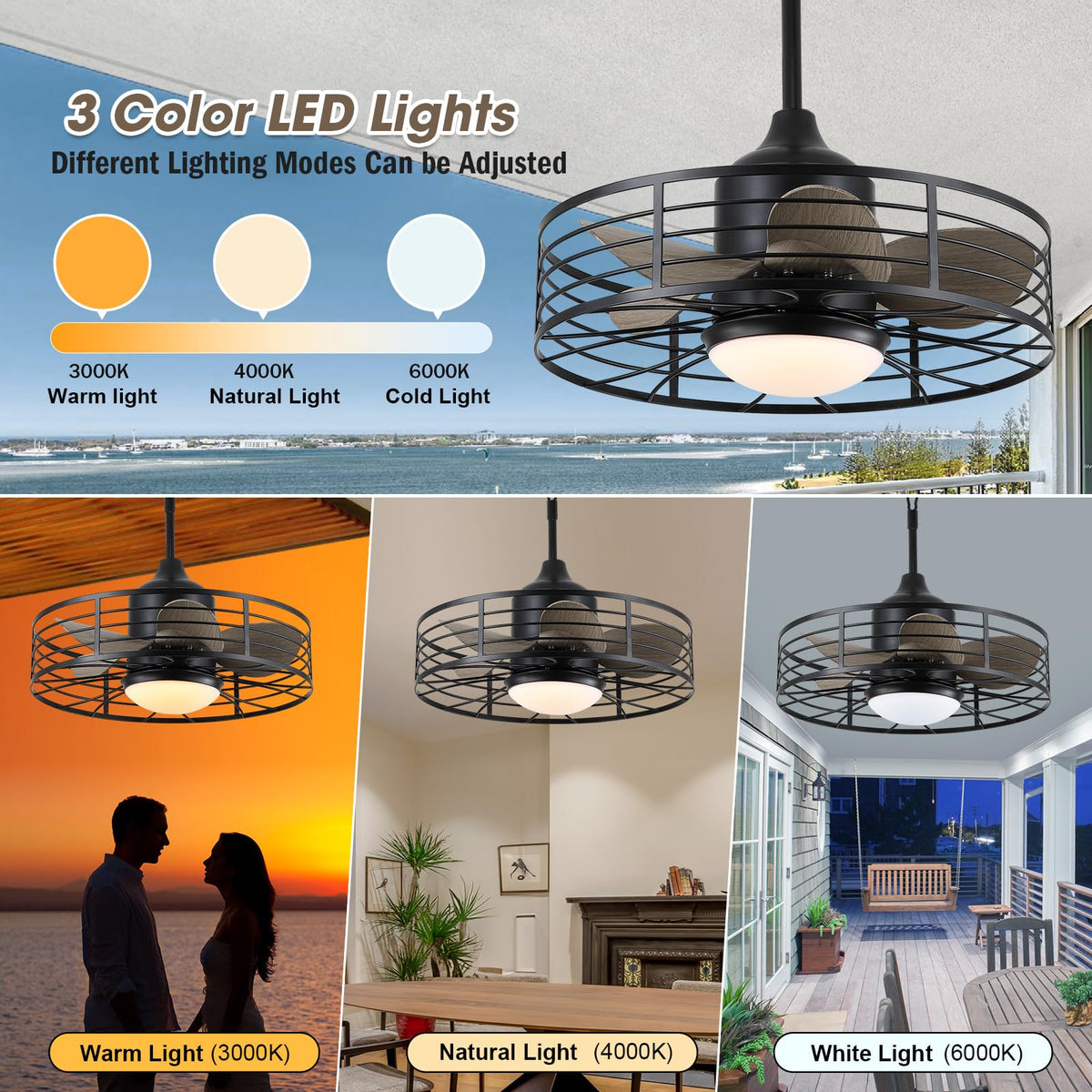 Jazimar LED lights offering 3 color temperatures for mood lighting