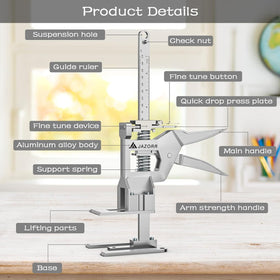 JAZORR two-speed height-adjustment arm-jack enables precise, safe lowering