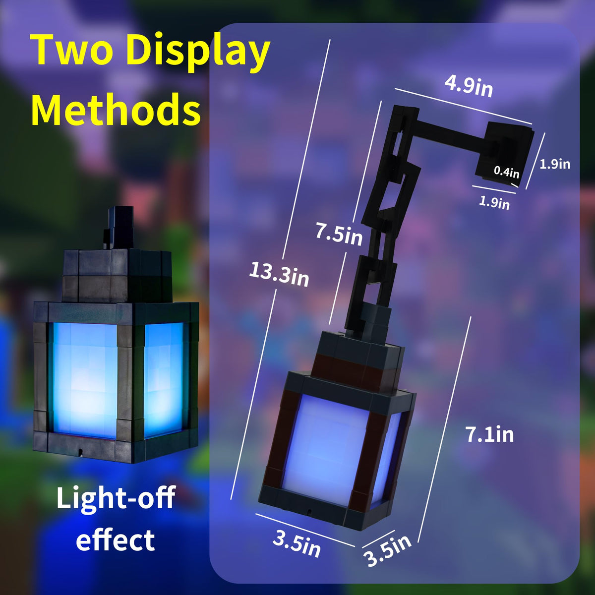 JBEIY Pixelated Lantern USB Rechargeable for cordless use