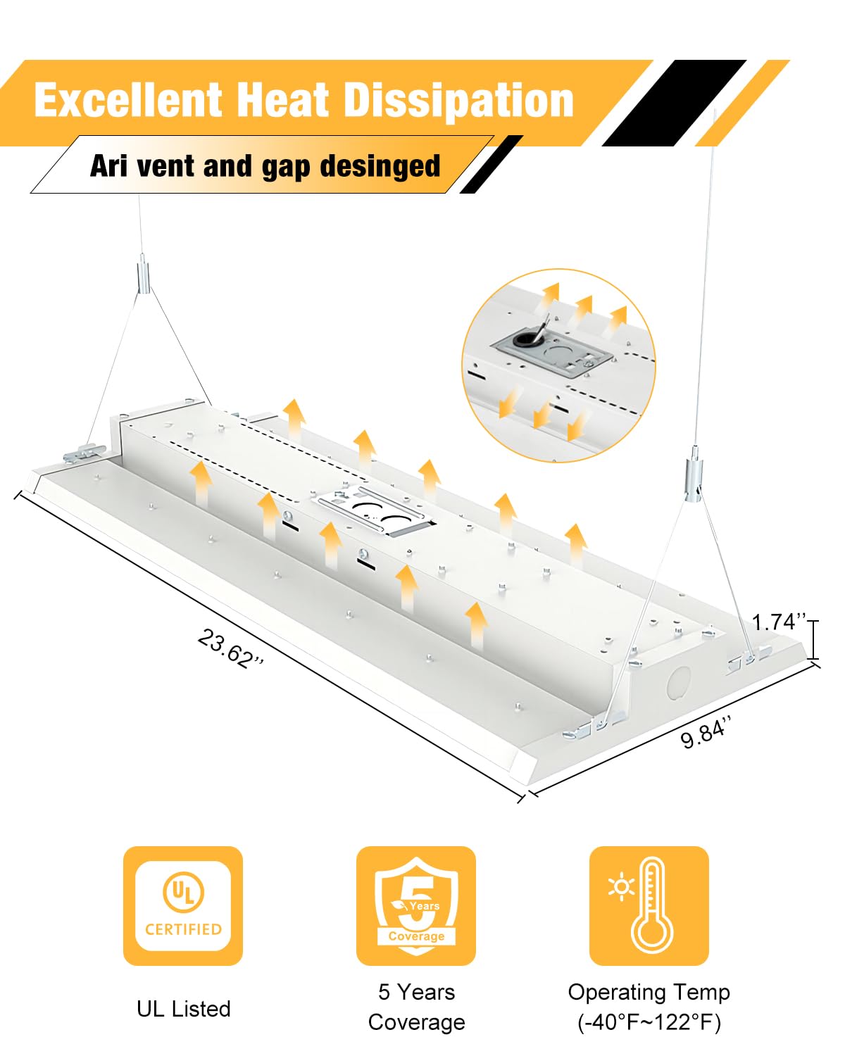 JC-LGL LED High Bay heat dissipation fins for durable performance