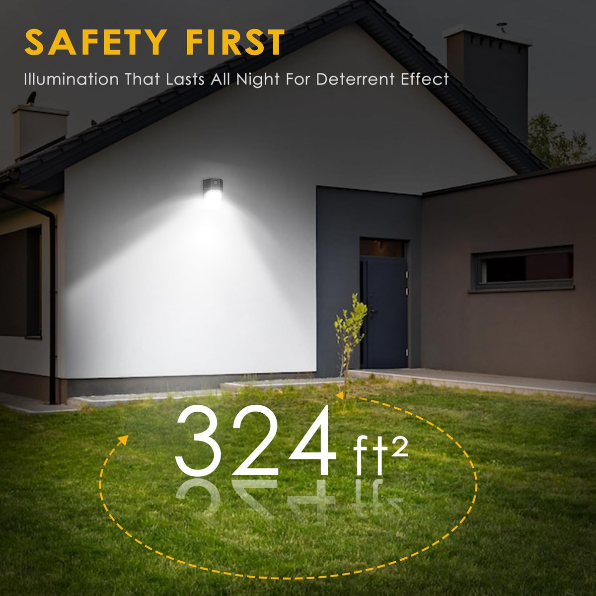 JC-LGL 3600lm outdoor light provides bright coverage for paths and entries.