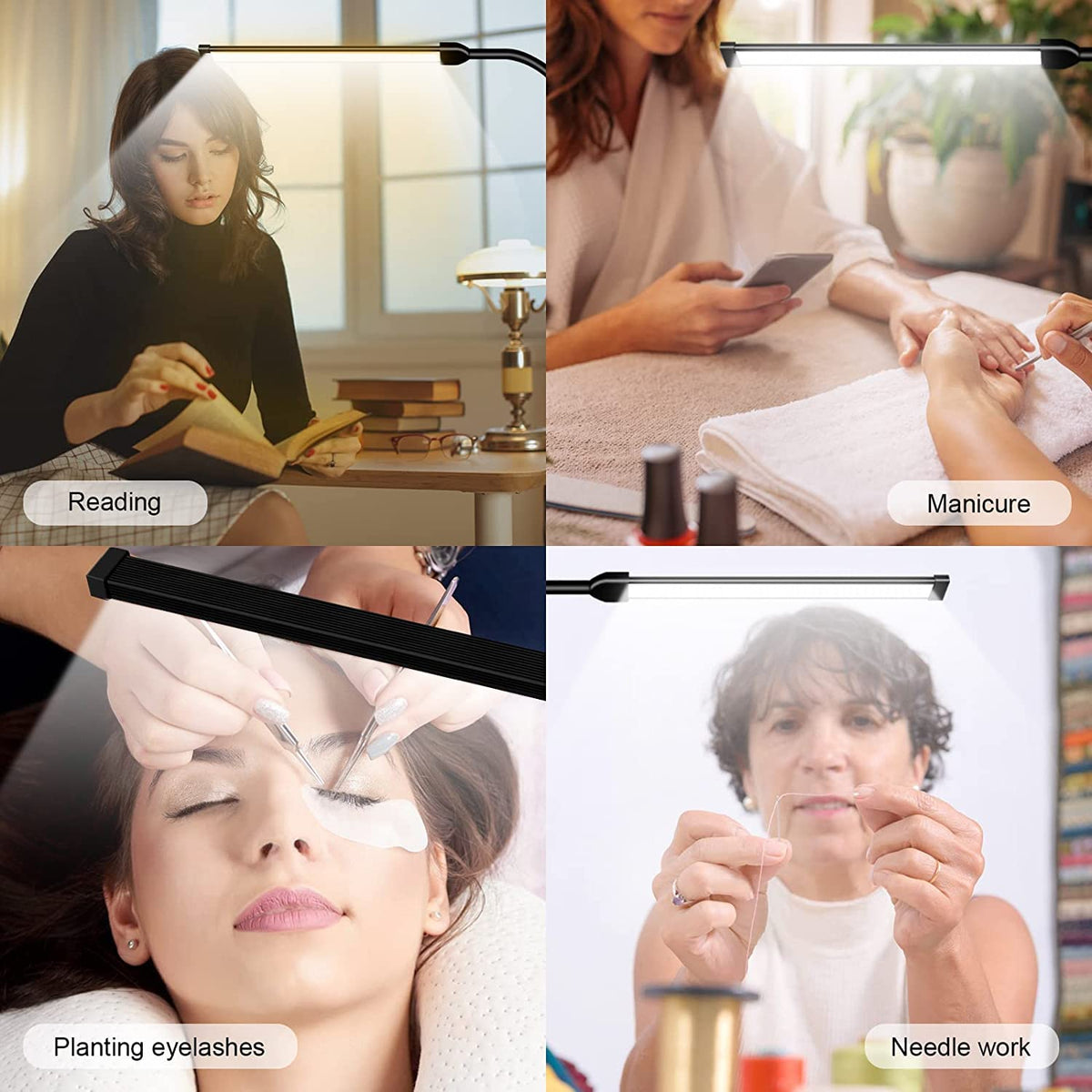 JCOTTON LED lash lamp closeup provides crisp detail for extensions