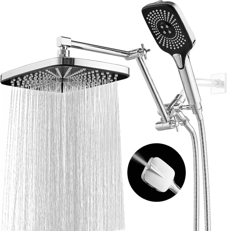 Jcrob shower head with handheld dual system for versatile showering and spa-like coverage