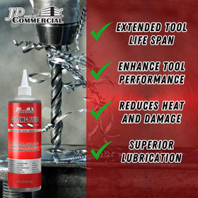 JD Commercial cutting fluid anti-wear film on metal surfaces reduces friction.