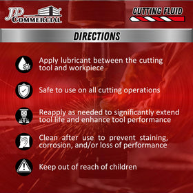 JD Commercial cutting fluid rust-protection layer shields tools during machining.
