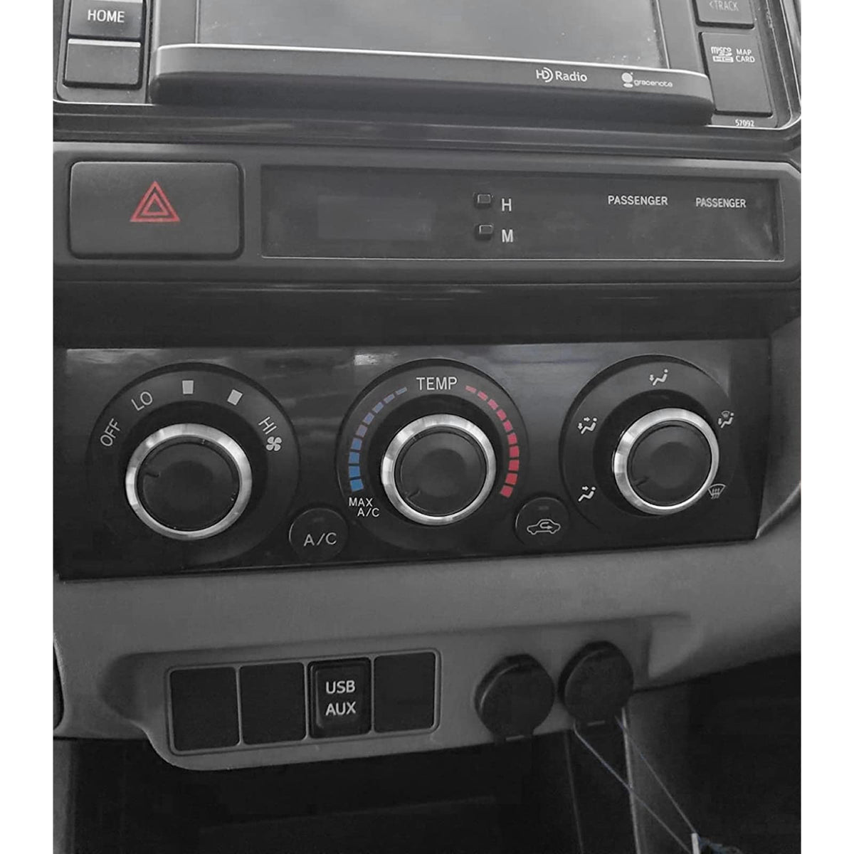 JDMCAR Tacoma HVAC control knob in cabin view offers improved control feel.