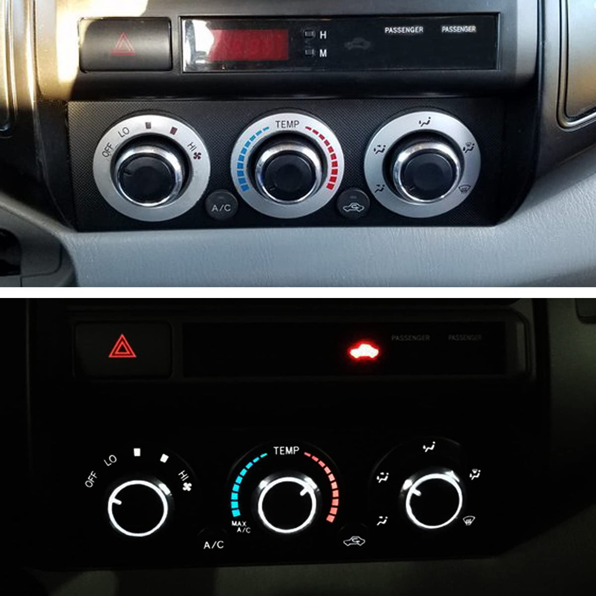 JDMCAR Tacoma dashboard knob cluster blends with factory interior.