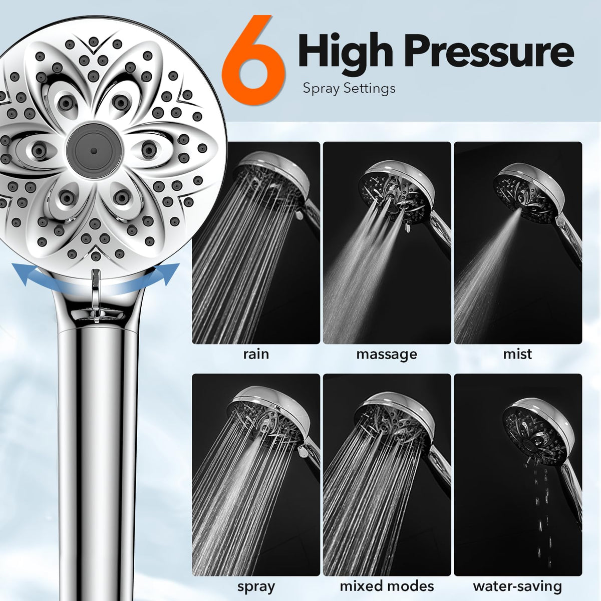 JDO 59-inch stainless steel hose reaches every corner of the shower
