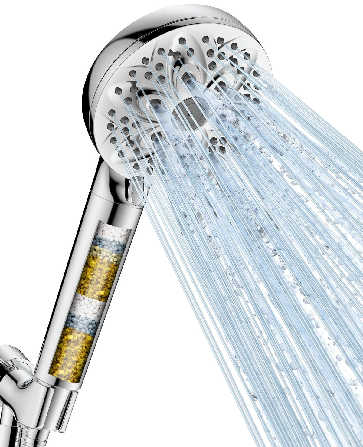 JDO 6-setting filtered handheld shower head offers spa-like versatility for daily showers